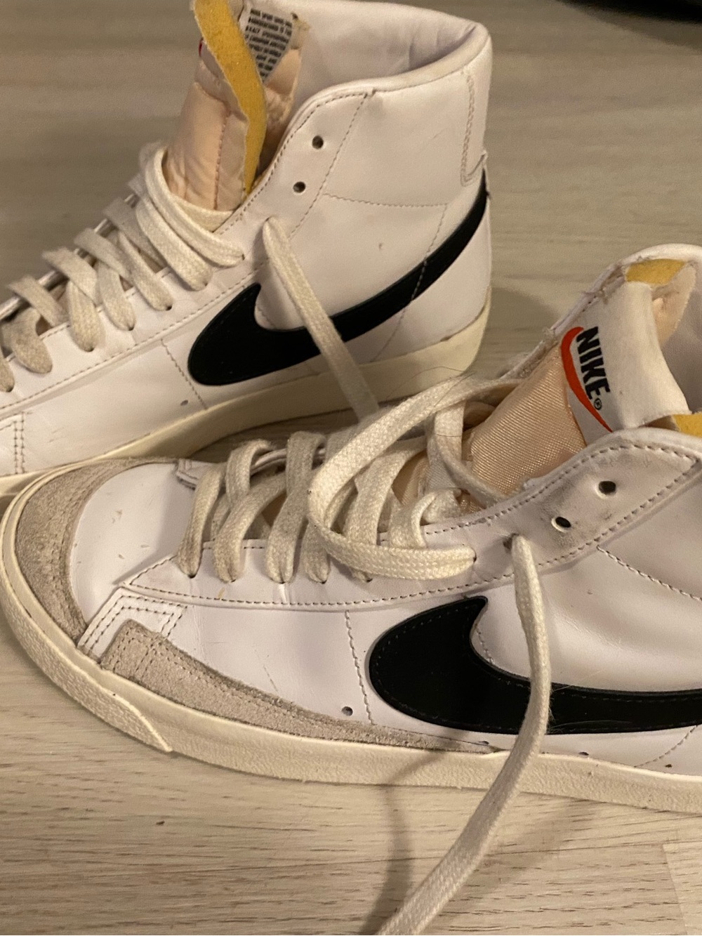 Nike White and Black High-Top Sneakers